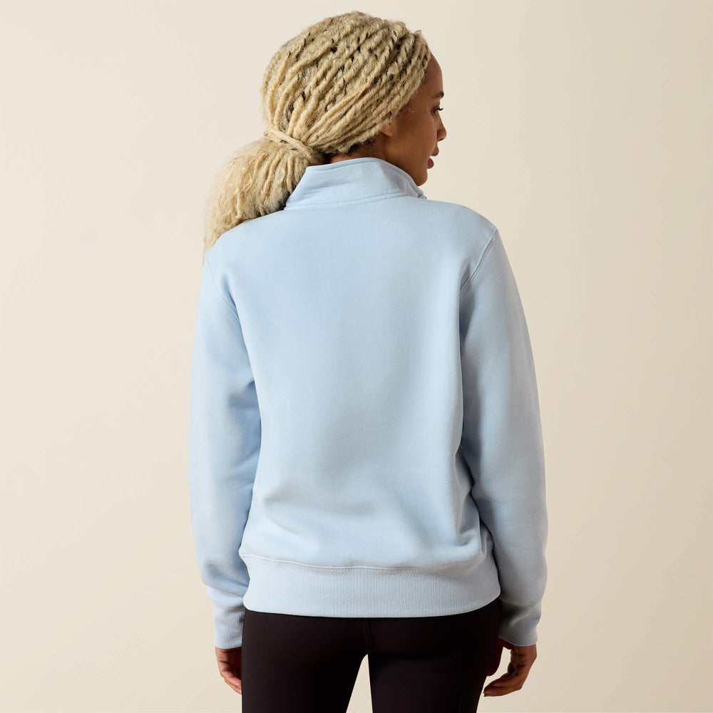 Rebar Lightweight Mock 1/2 Zip Sweatshirt Women - SUBDUED BLUE