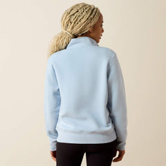 Rebar Lightweight Mock 1/2 Zip Sweatshirt Women - SUBDUED BLUE