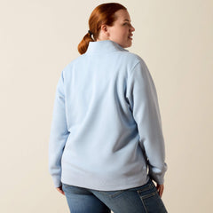 Rebar Lightweight Mock 1/2 Zip Sweatshirt Women - SUBDUED BLUE