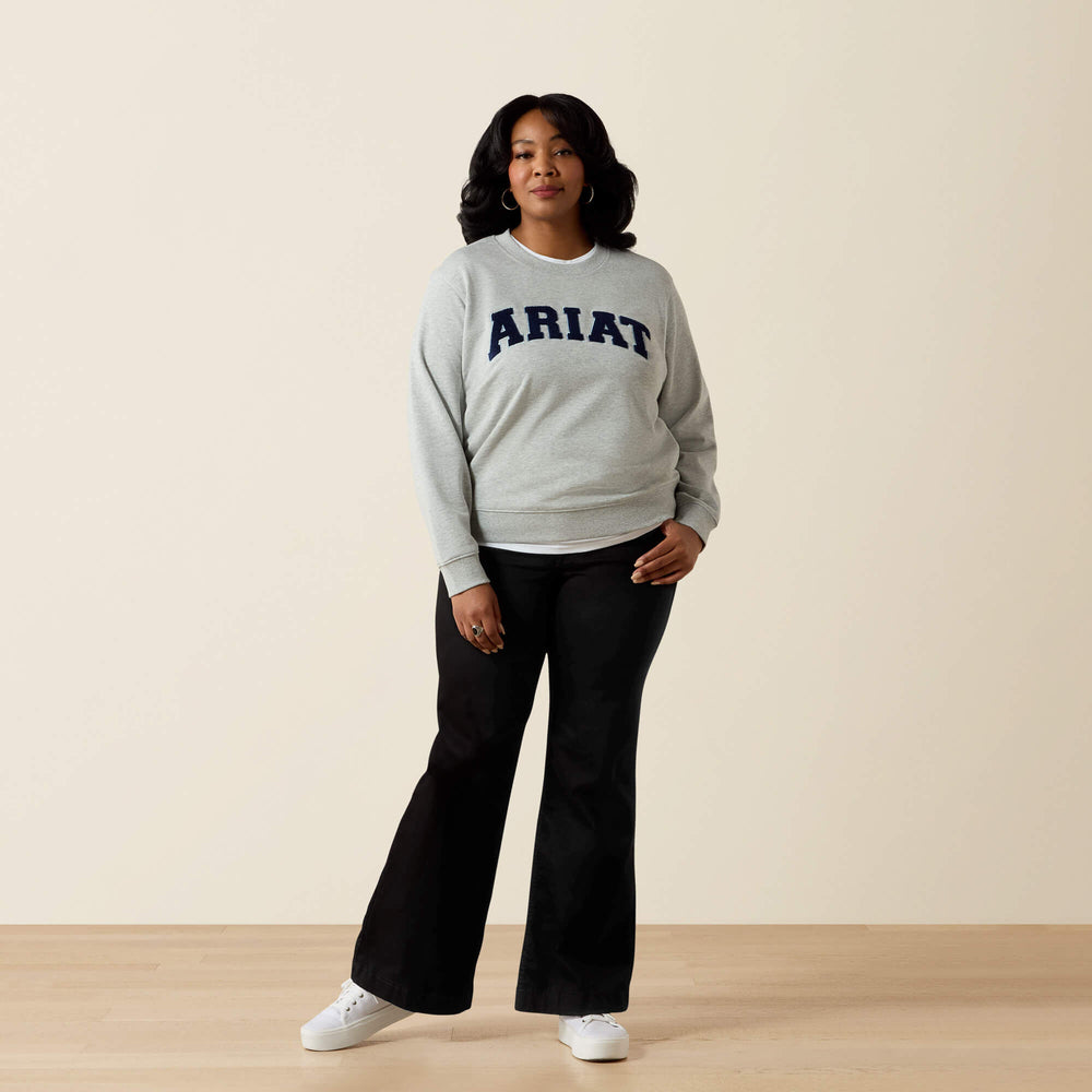 Essential Crew Sweatshirt Women - LIGHT HEATHER GREY