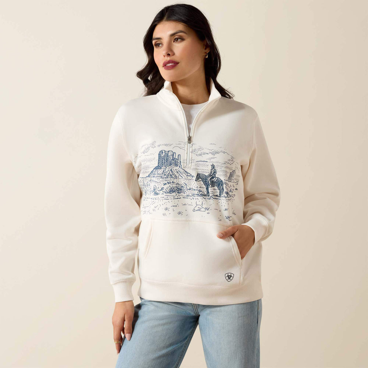 Traveler 1/2 Zip Sweatshirt Women - SEA SALT