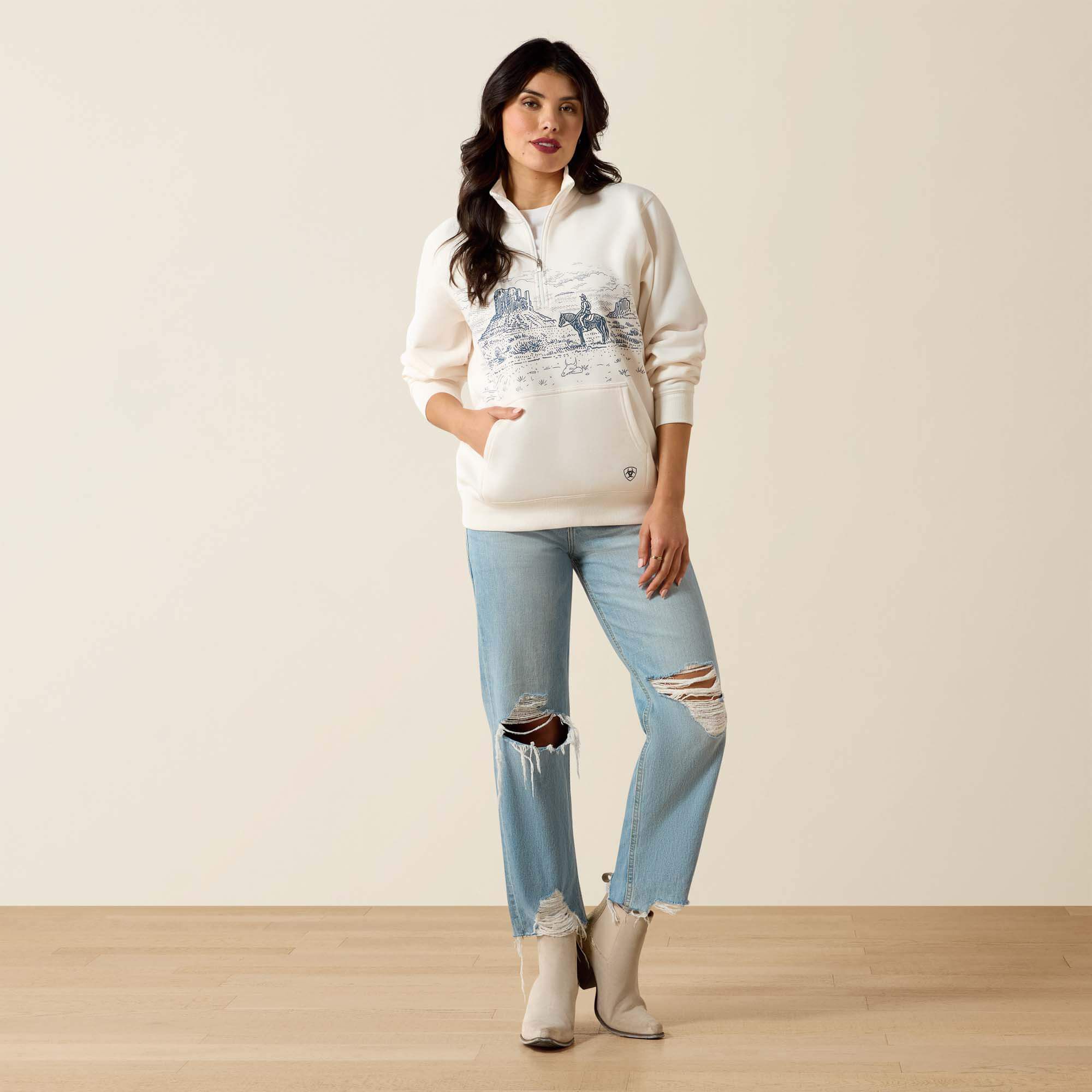 Traveler 1/2 Zip Sweatshirt Women - SEA SALT
