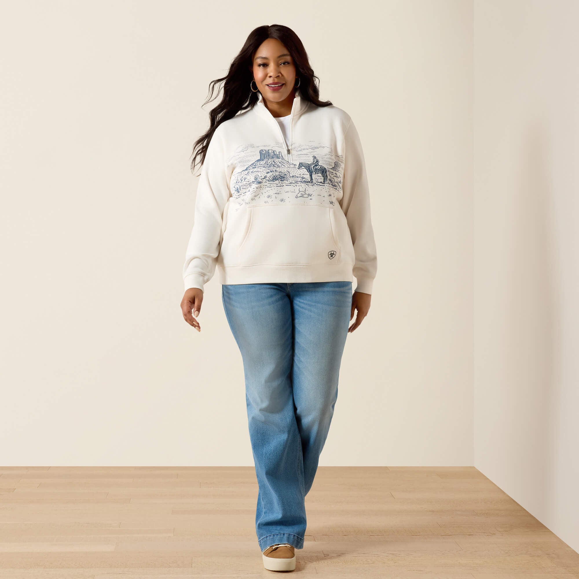 Traveler 1/2 Zip Sweatshirt Women - SEA SALT