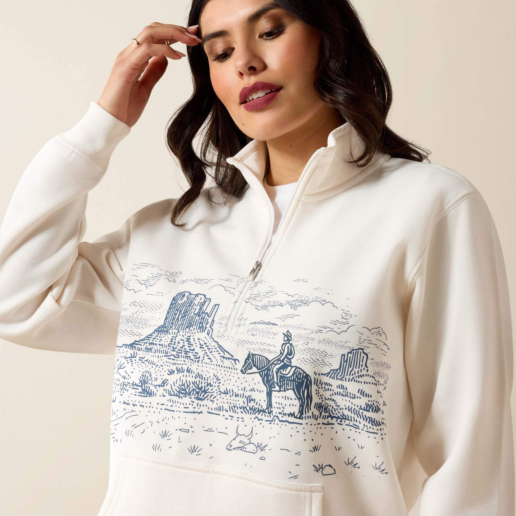 Traveler 1/2 Zip Sweatshirt Women - SEA SALT