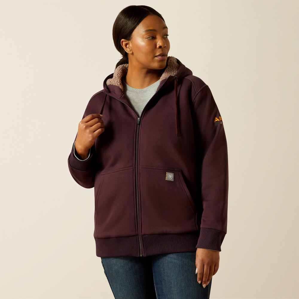 Rebar All-Weather Sherpa Full Zip Hoodie Women - FUDGE