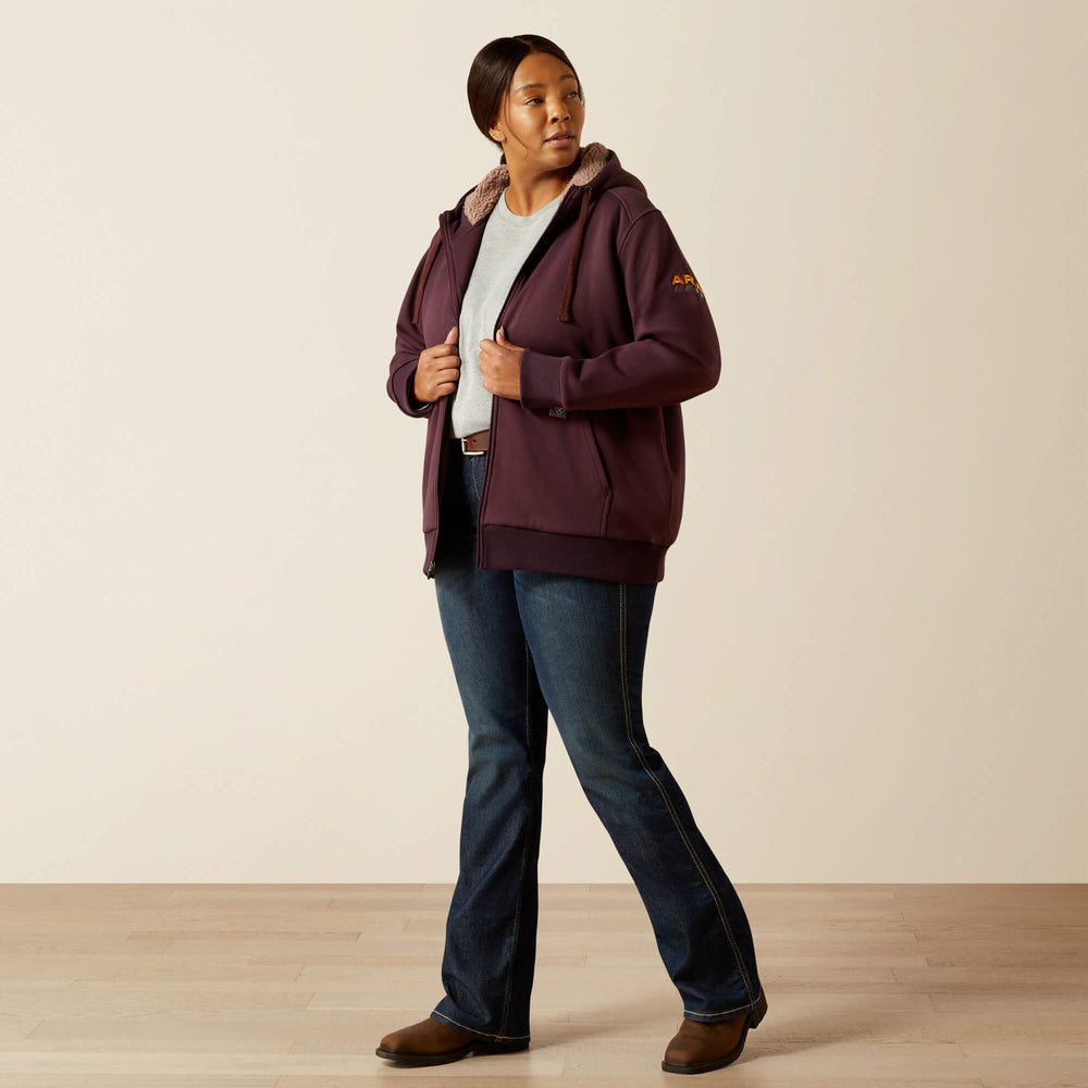 Rebar All-Weather Sherpa Full Zip Hoodie Women - FUDGE