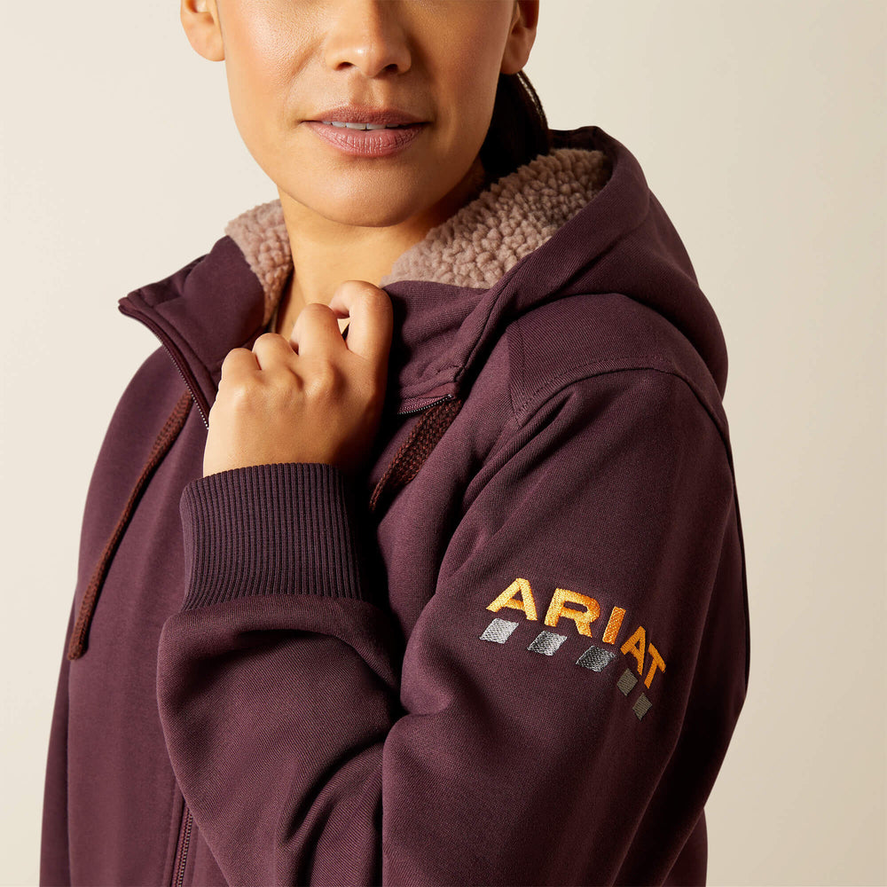 Rebar All-Weather Sherpa Full Zip Hoodie Women - FUDGE