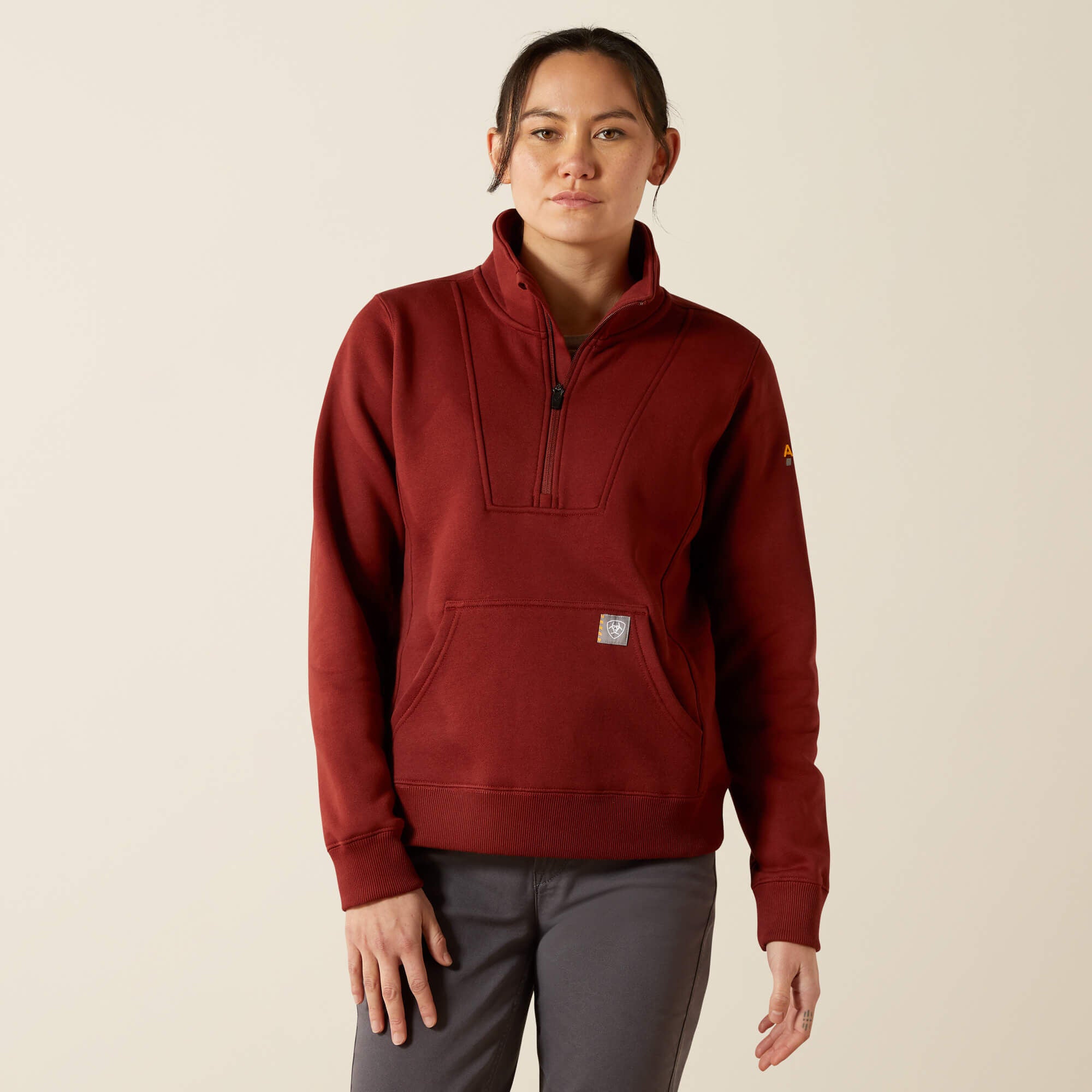 Rebar Traverse Funnel Neck Sweatshirt Women - MADDER BROWN