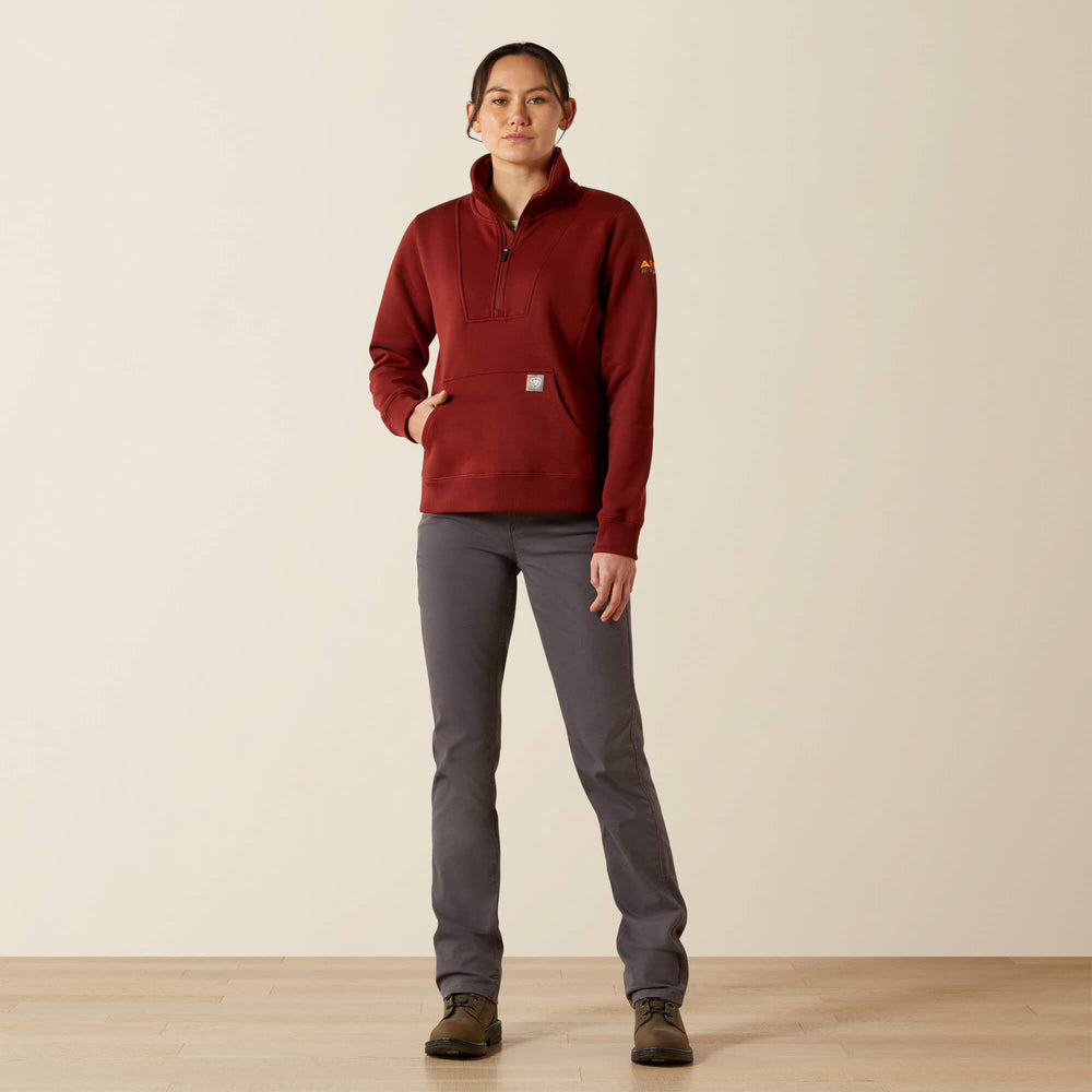 Rebar Traverse Funnel Neck Sweatshirt Women - MADDER BROWN