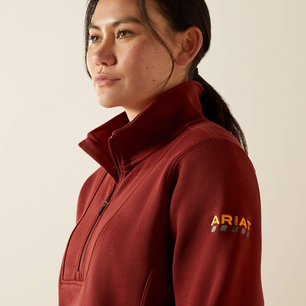 Rebar Traverse Funnel Neck Sweatshirt Women - MADDER BROWN