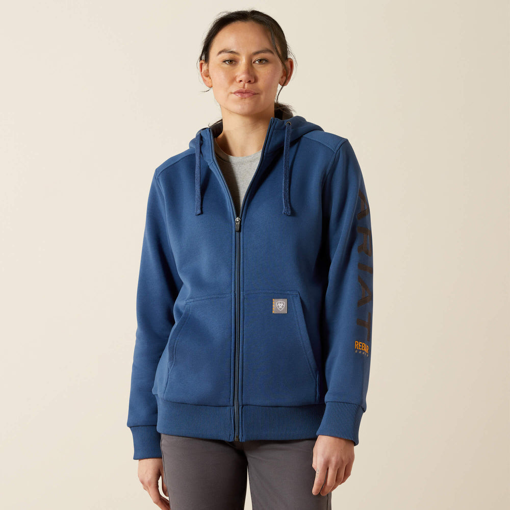 Rebar All-Weather Full Zip Hoodie Women - ENSIGN HEATHER