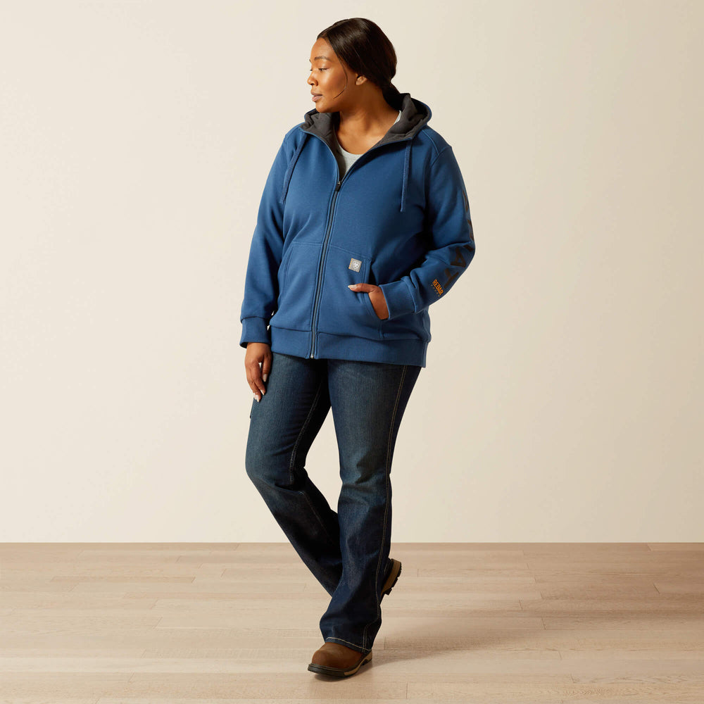 Rebar All-Weather Full Zip Hoodie Women - ENSIGN HEATHER