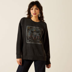 Oversize Sendero When Life Gives You Agaves Sweatshirt Women - BLACK MINERAL WASH