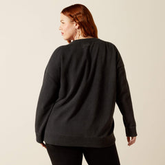 Oversize Sendero When Life Gives You Agaves Sweatshirt Women - BLACK MINERAL WASH
