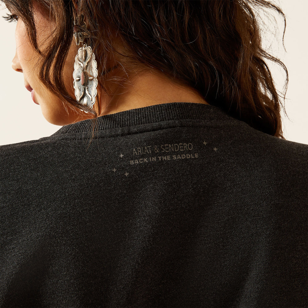 Oversize Sendero When Life Gives You Agaves Sweatshirt Women - BLACK MINERAL WASH