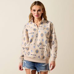 Sapphire 1/2 Zip Sweatshirt Women - OATMEAL HEATHER