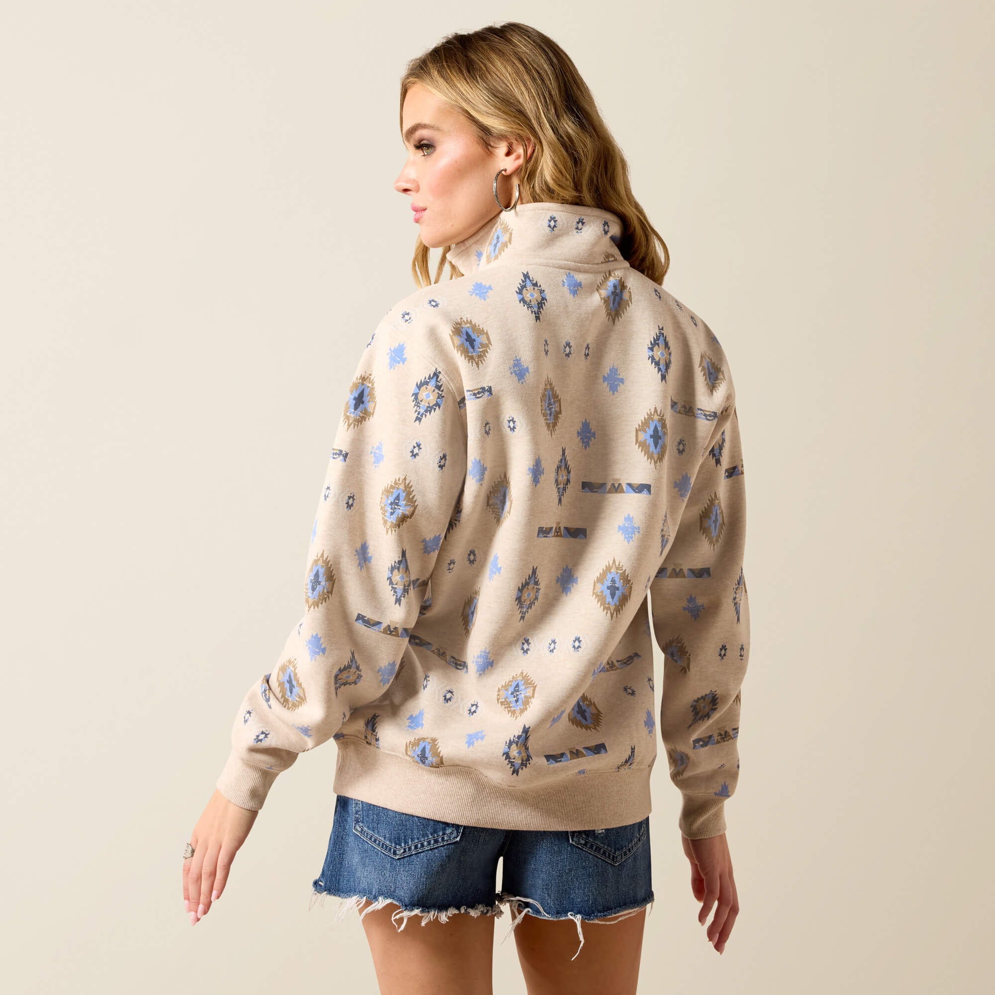 Sapphire 1/2 Zip Sweatshirt Women - OATMEAL HEATHER