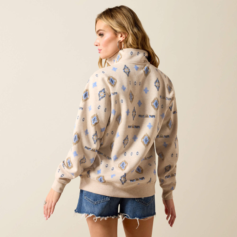 Sapphire 1/2 Zip Sweatshirt Women - OATMEAL HEATHER