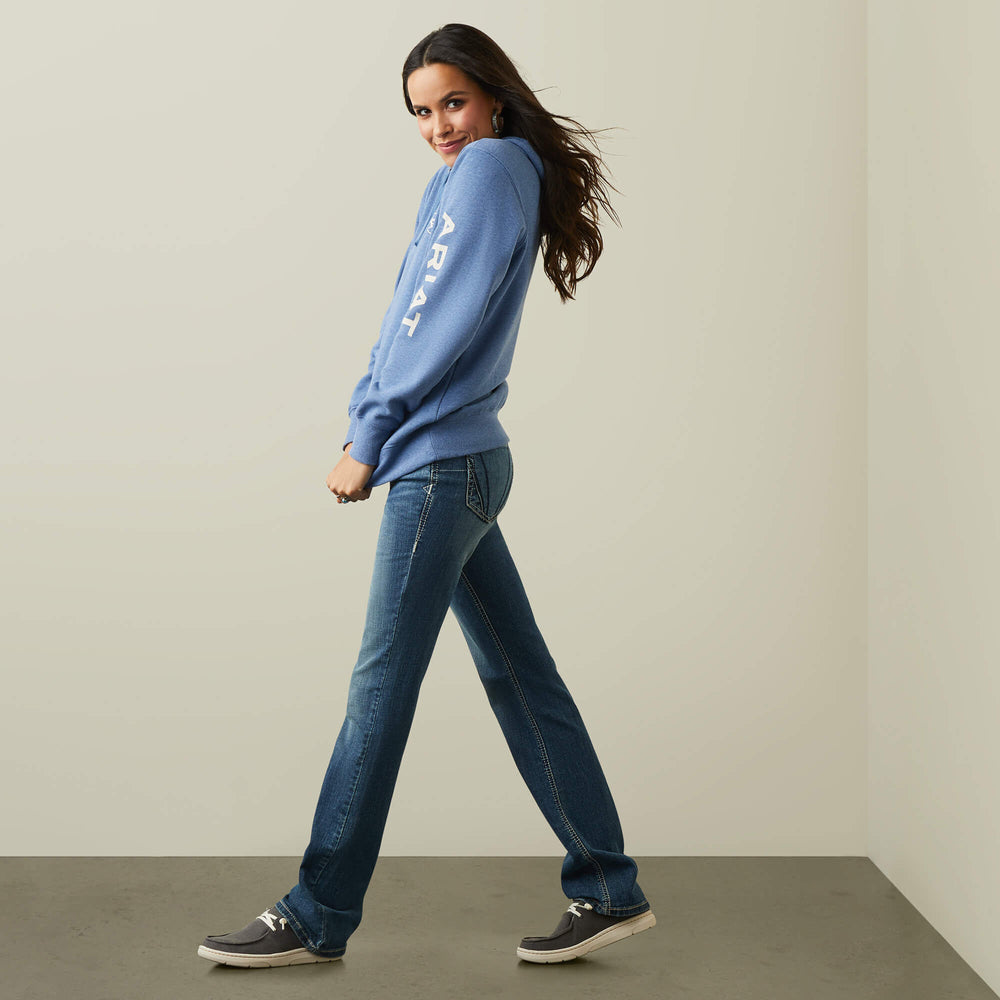 Ariat Logo Hoodie Women - BLUE HEATHER