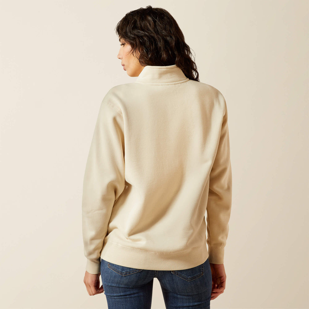 Denim and Supply 1/2 Zip Sweatshirt Women - OYSTER GREY