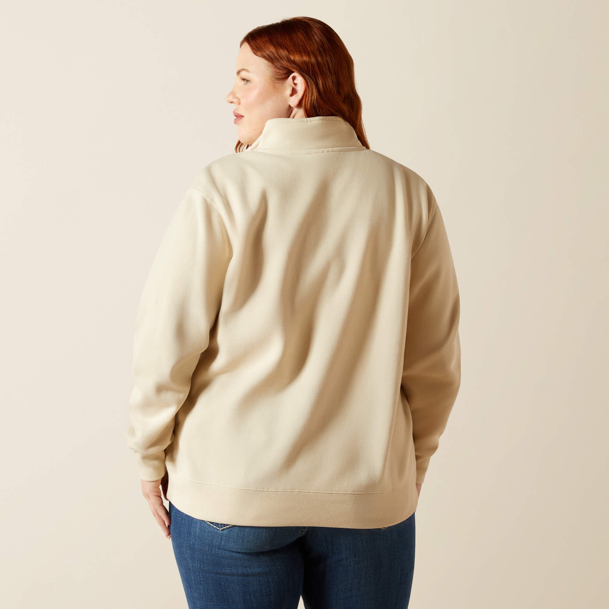 Denim and Supply 1/2 Zip Sweatshirt Women - OYSTER GREY
