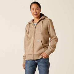 Rebar All-Weather Sherpa Full Zip Hoodie Women - OATMEAL HEATHER