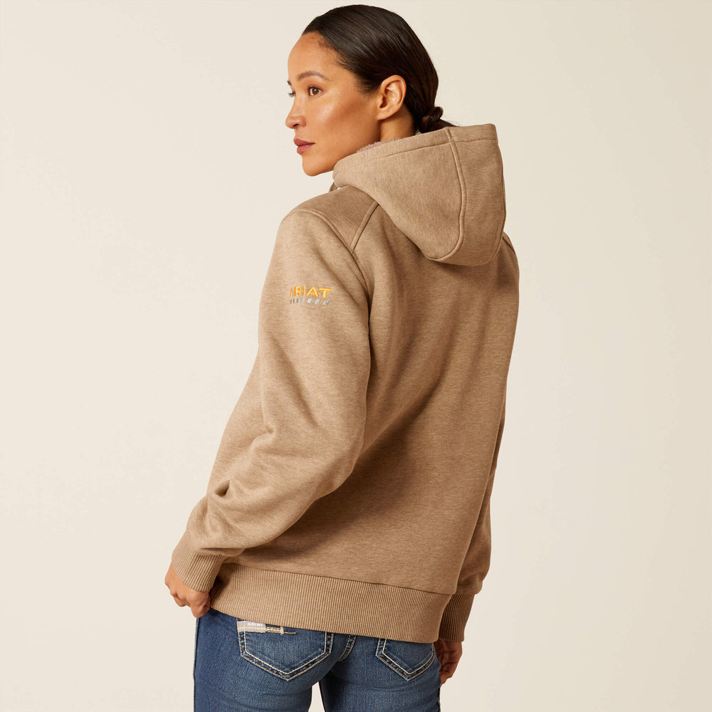 Rebar All-Weather Sherpa Full Zip Hoodie Women - OATMEAL HEATHER