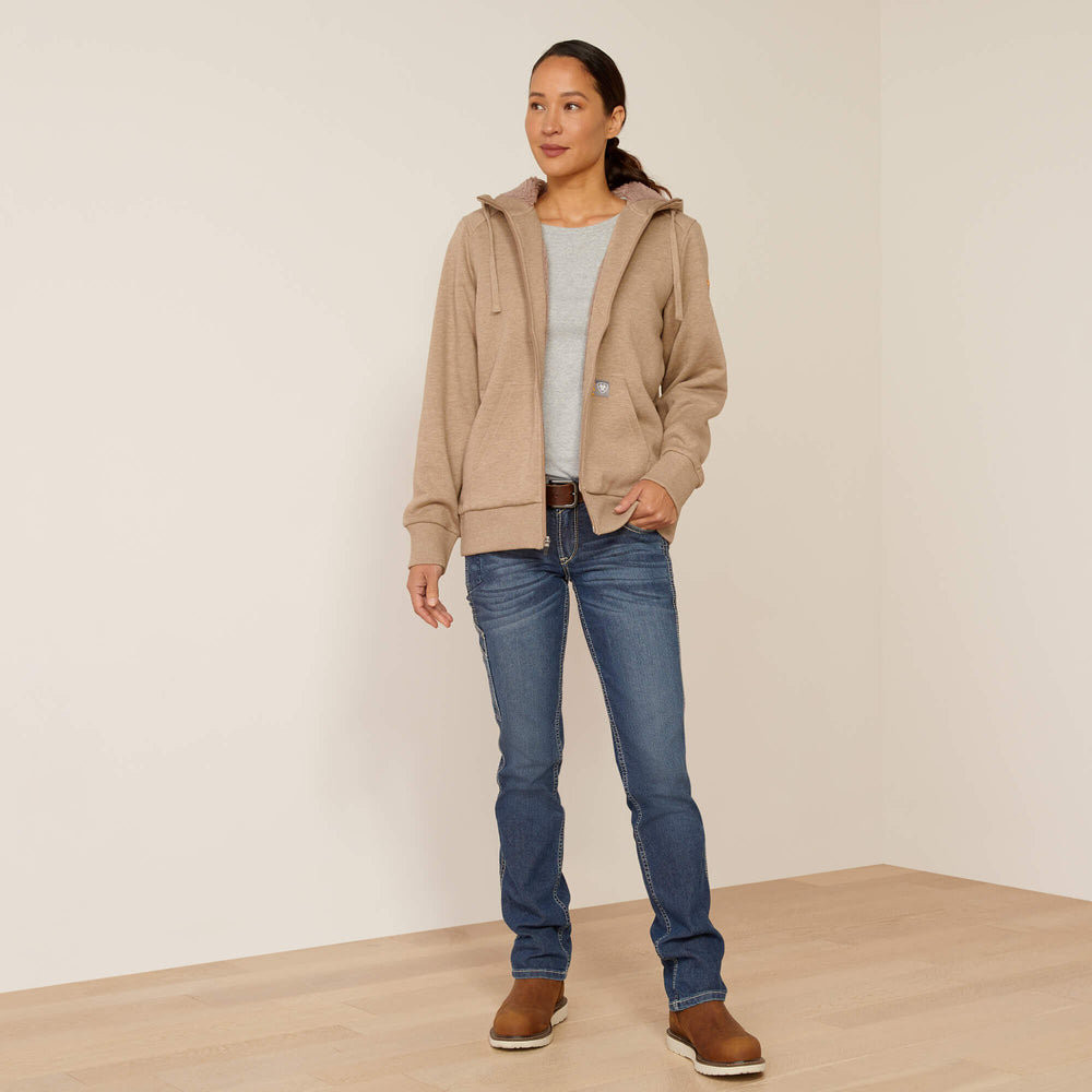 Rebar All-Weather Sherpa Full Zip Hoodie Women - OATMEAL HEATHER