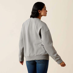 Scorpion Script Oversized Sweatshirt Women - HEATHER GREY