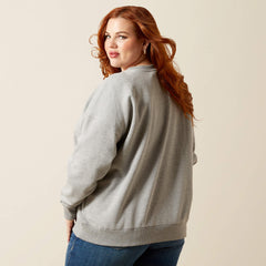 Scorpion Script Oversized Sweatshirt Women - HEATHER GREY