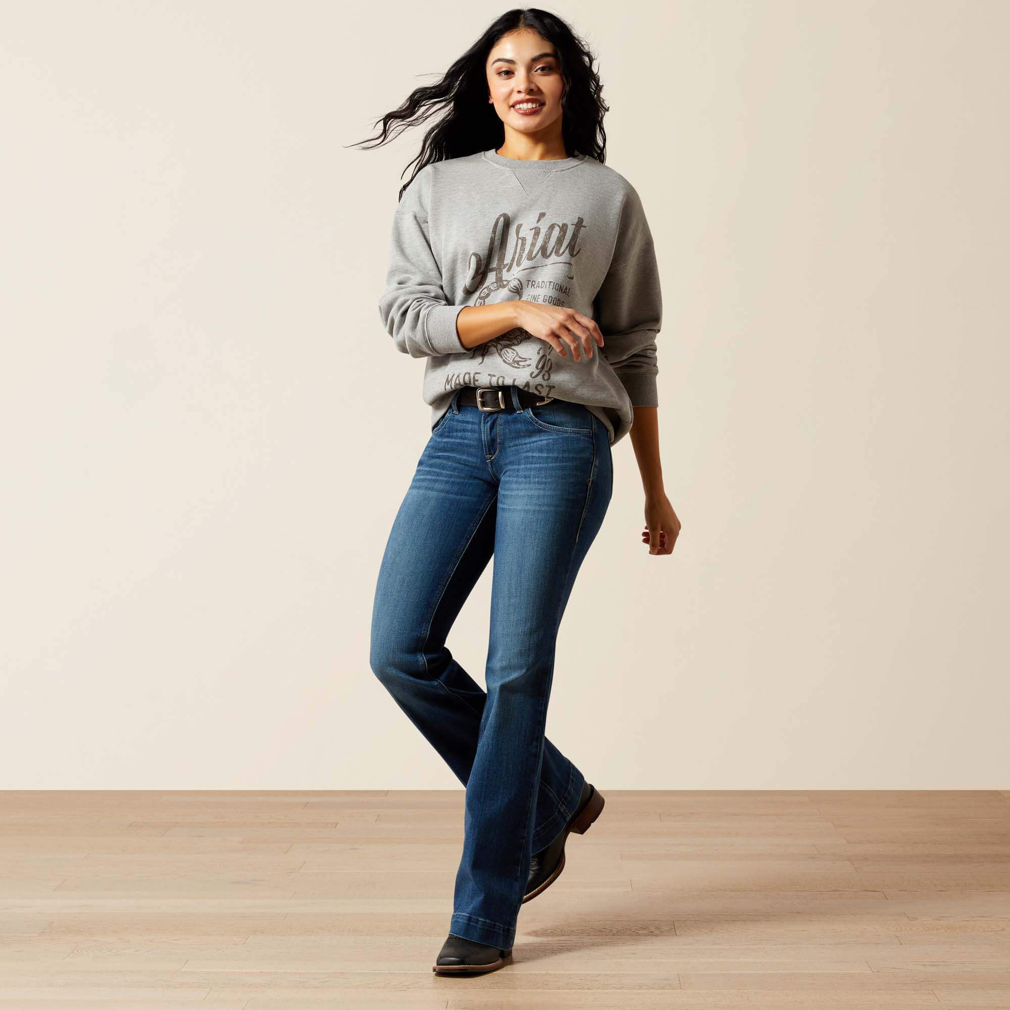 Scorpion Script Oversized Sweatshirt Women - HEATHER GREY