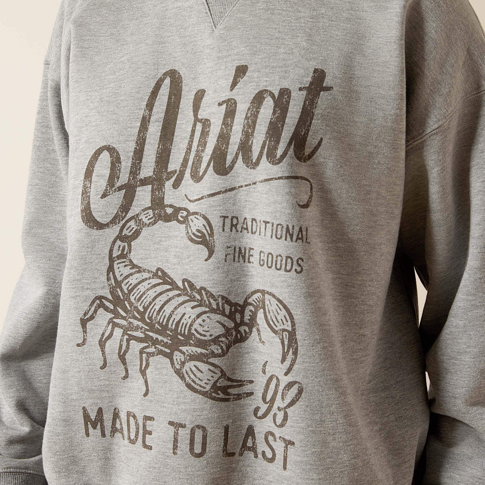 Scorpion Script Oversized Sweatshirt Women - HEATHER GREY