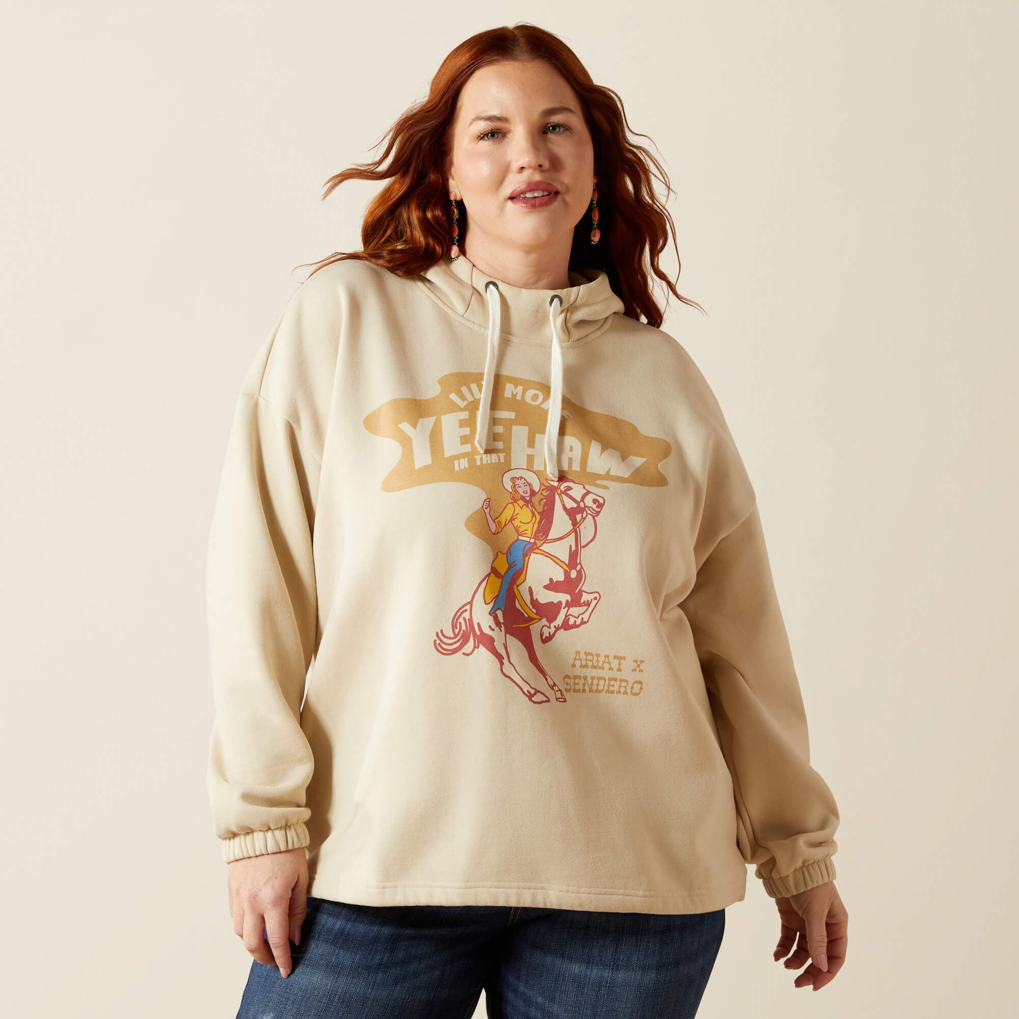 Essential Sendero Yeehaw Hoodie Women - OYSTER GREY