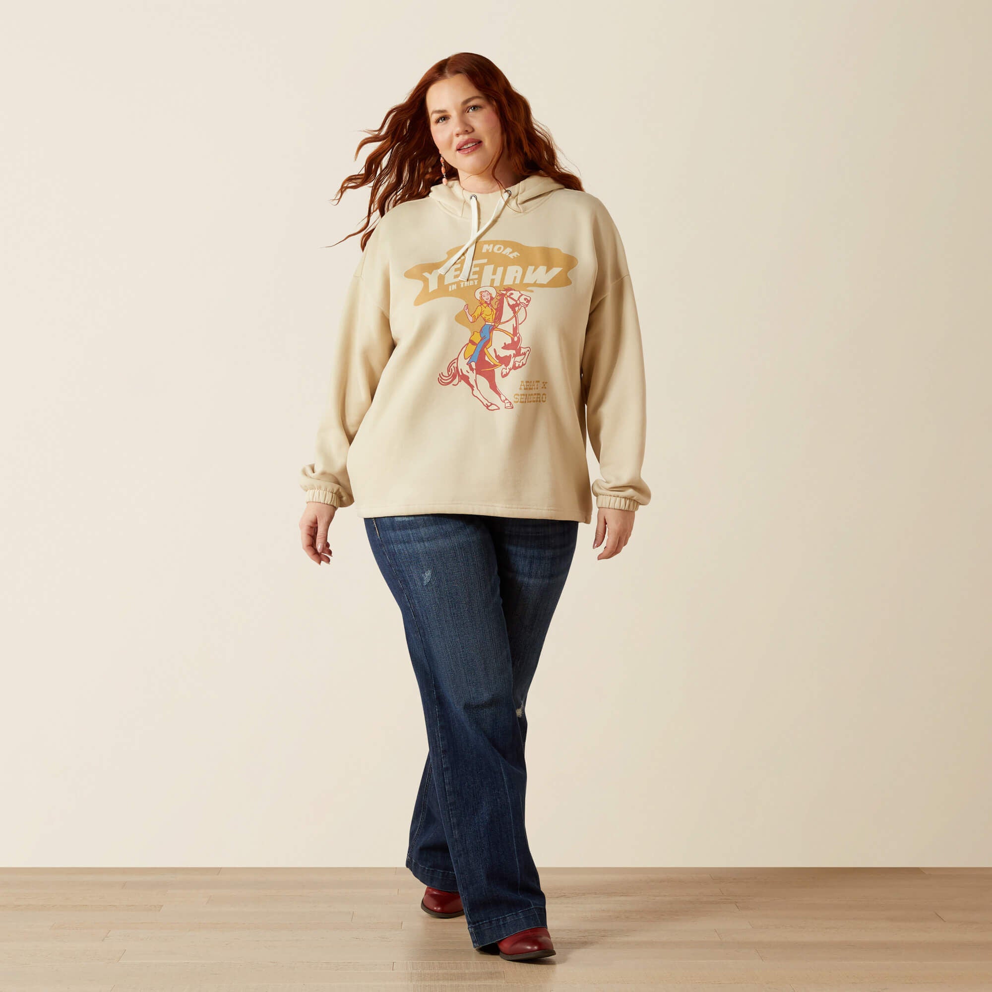 Essential Sendero Yeehaw Hoodie Women - OYSTER GREY