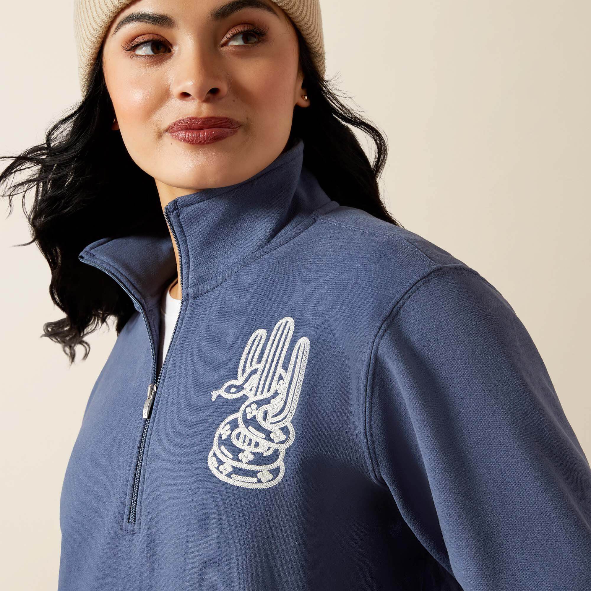 Quarry 1/2 Zip Sweatshirt Women - VINTAGE INDIGO