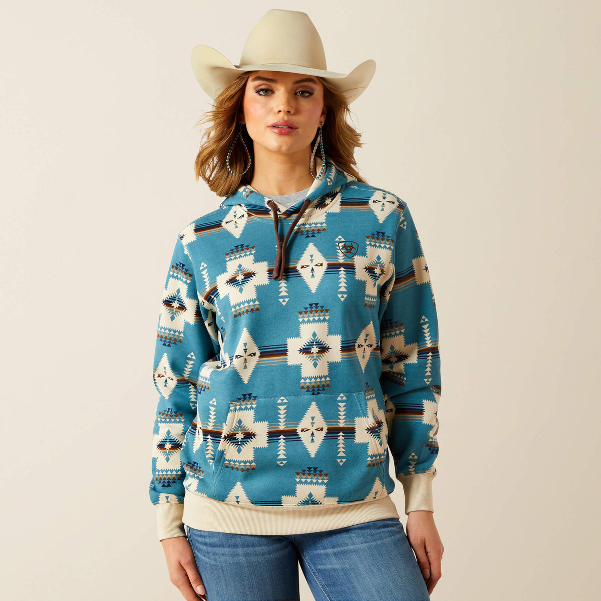 Ariat Logo 2.0 Hoodie Women - AGAVE SOUTHWEST PRINT