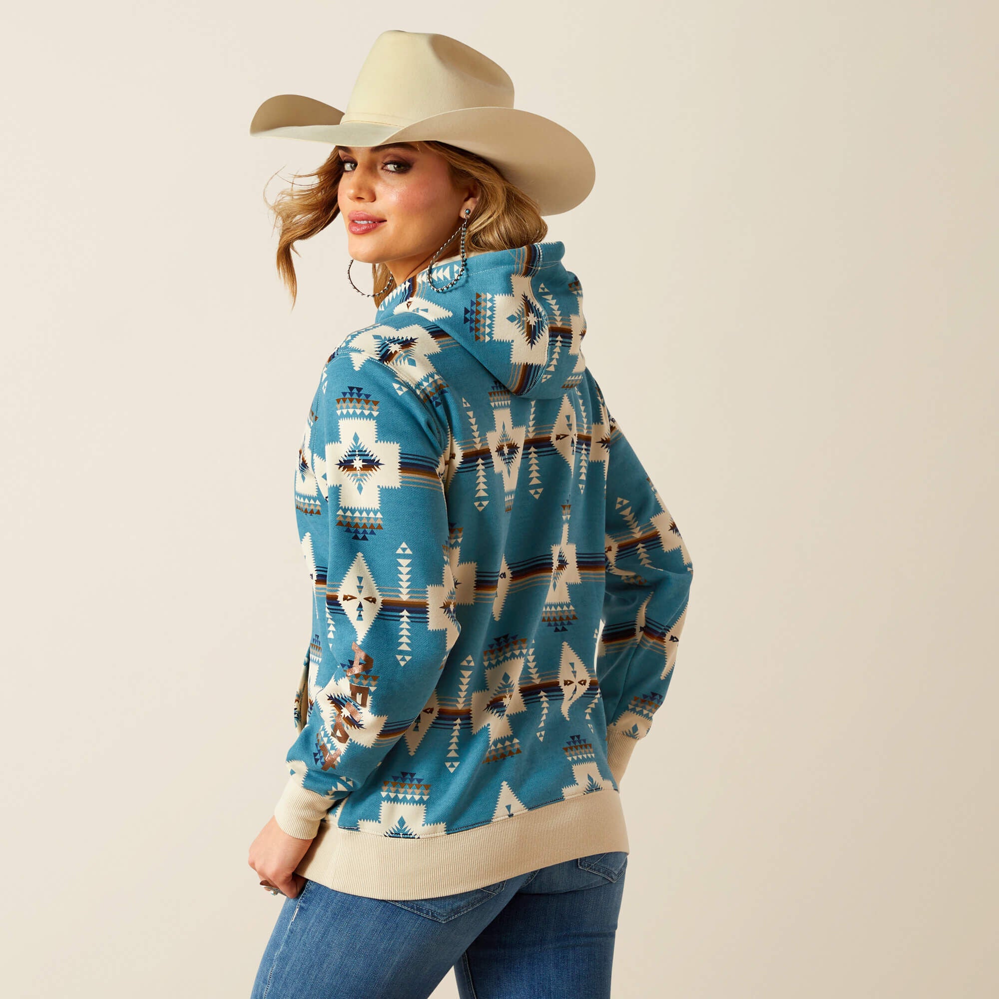 Ariat Logo 2.0 Hoodie Women - AGAVE SOUTHWEST PRINT