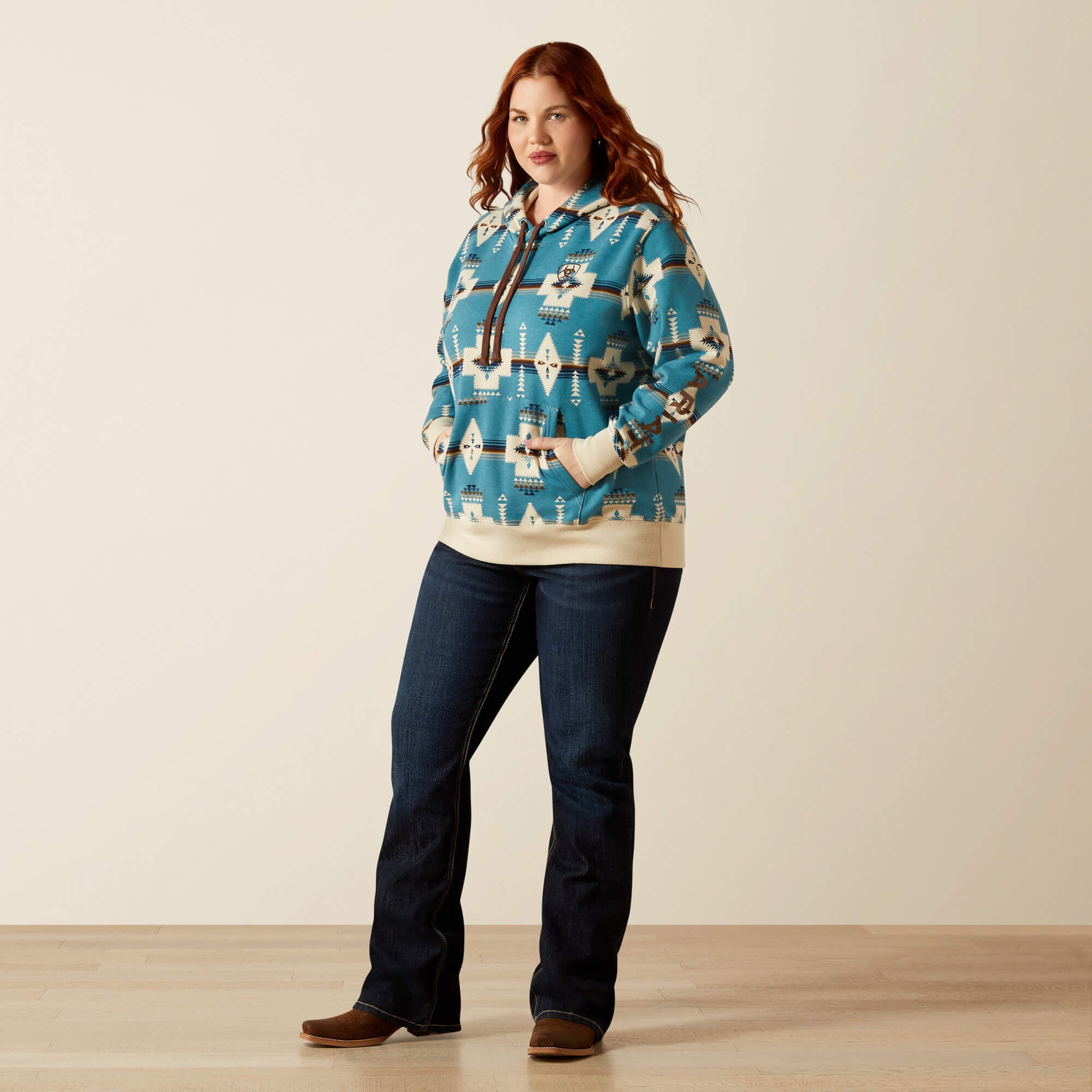 Ariat Logo 2.0 Hoodie Women - AGAVE SOUTHWEST PRINT