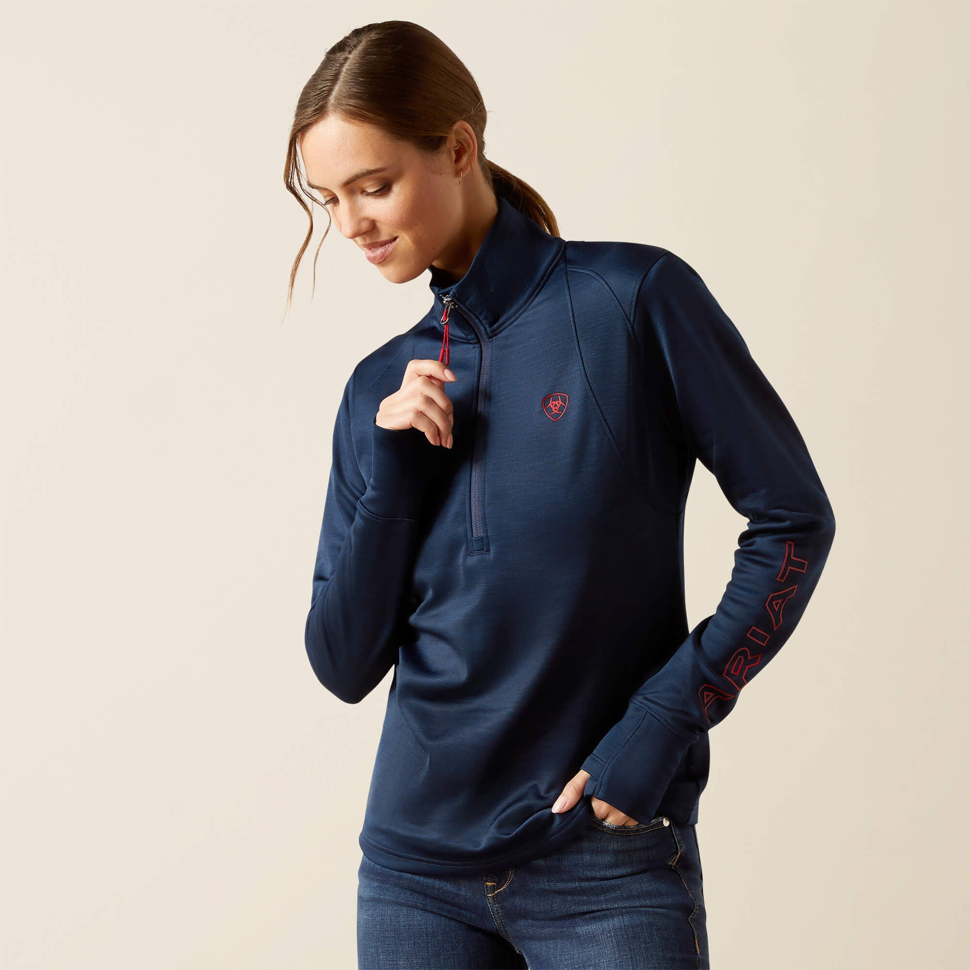 Team EQ 1/2 Zip Pullover Women - NAVY