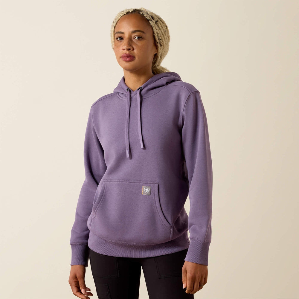 Rebar Lightweight Graphic Hoodie Women - MULLED GRAPE
