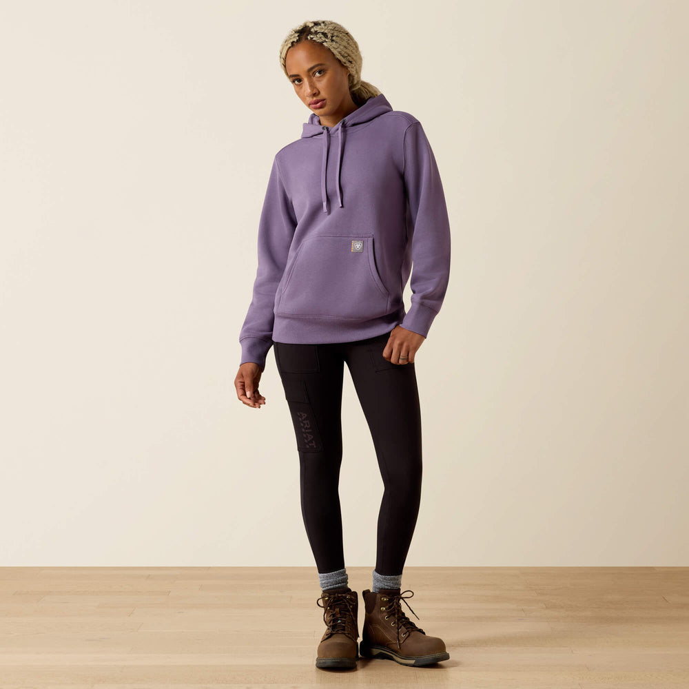 Rebar Lightweight Graphic Hoodie Women - MULLED GRAPE