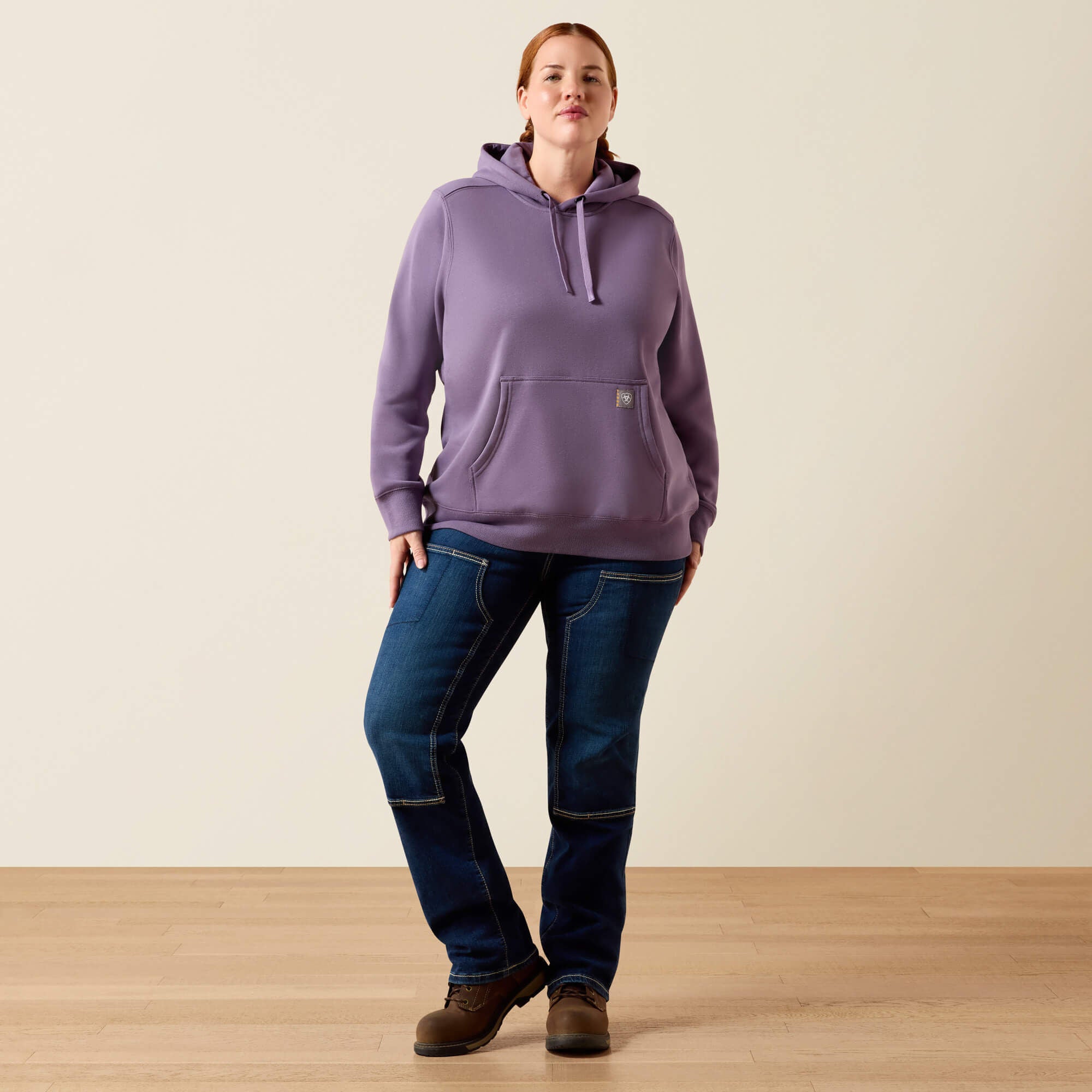 Rebar Lightweight Graphic Hoodie Women - MULLED GRAPE