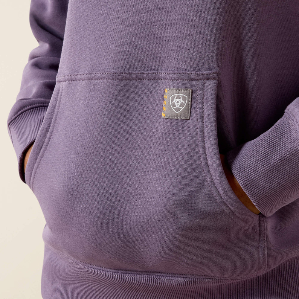 Rebar Lightweight Graphic Hoodie Women - MULLED GRAPE