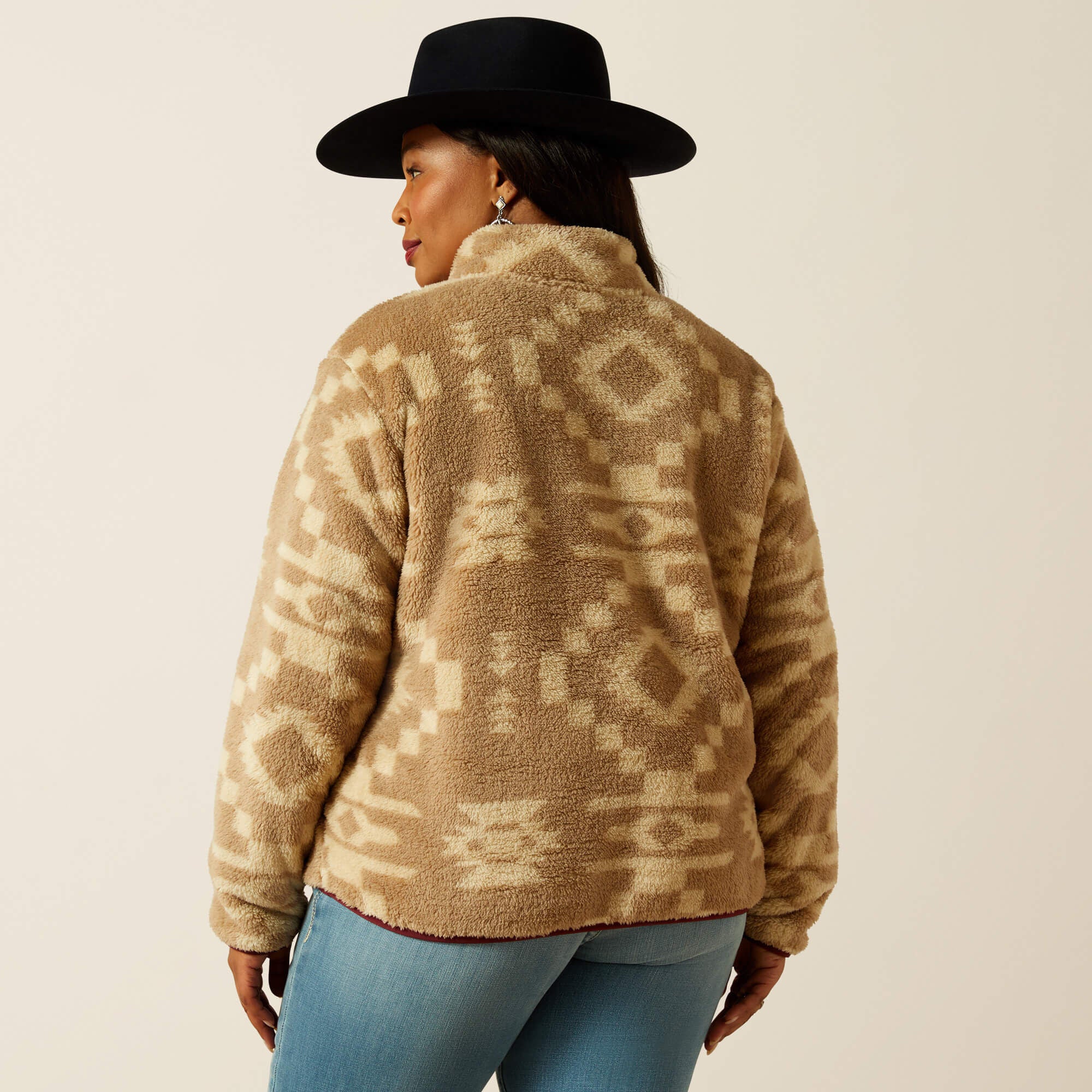 Berber Snap Front Sweatshirt Women - LONE RIDGE PRINT