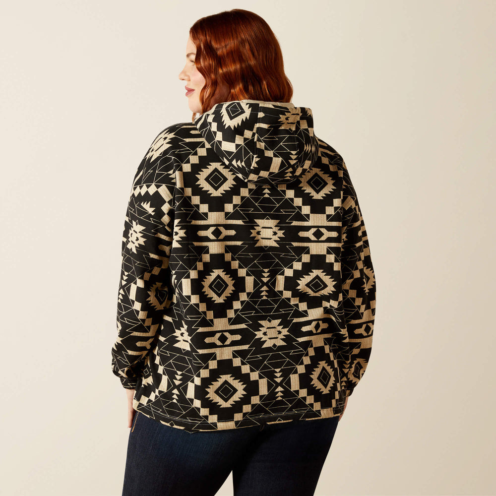 Essential Hoodie Women - BLACK SOUTHWEST PRINT