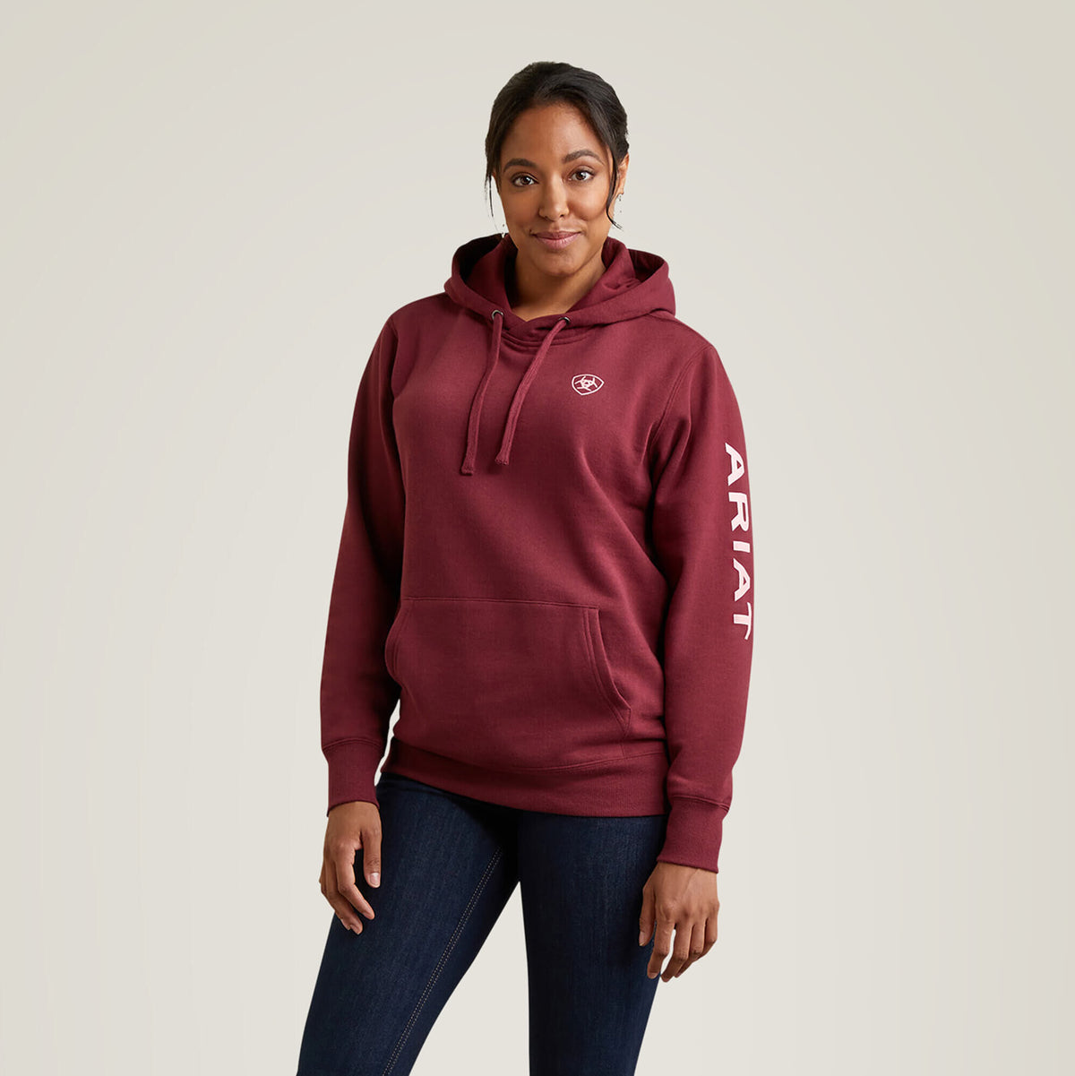Ariat Logo Hoodie Women - ZINFANDEL