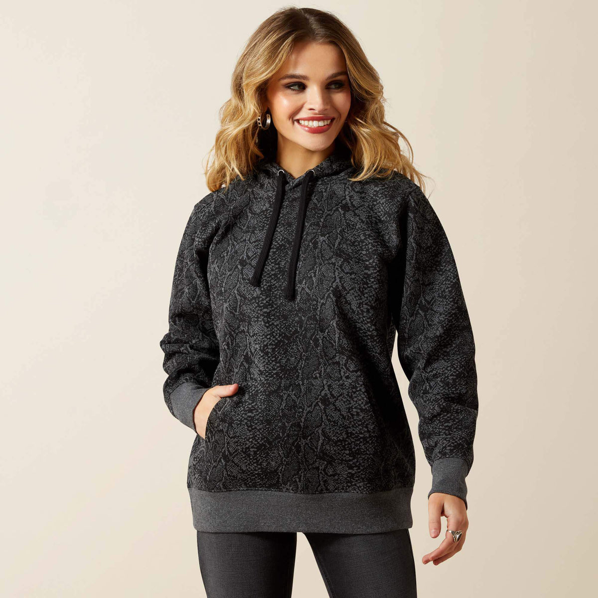 Snake Sheen Hoodie Women - TONAL SNAKE