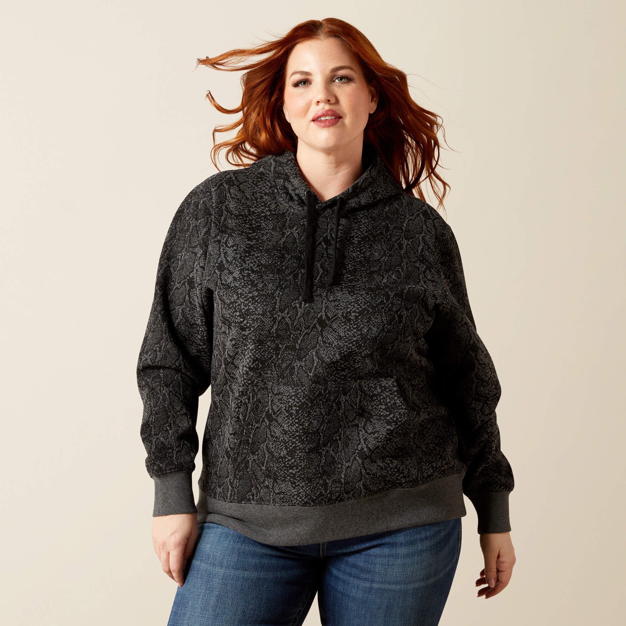 Snake Sheen Hoodie Women - TONAL SNAKE