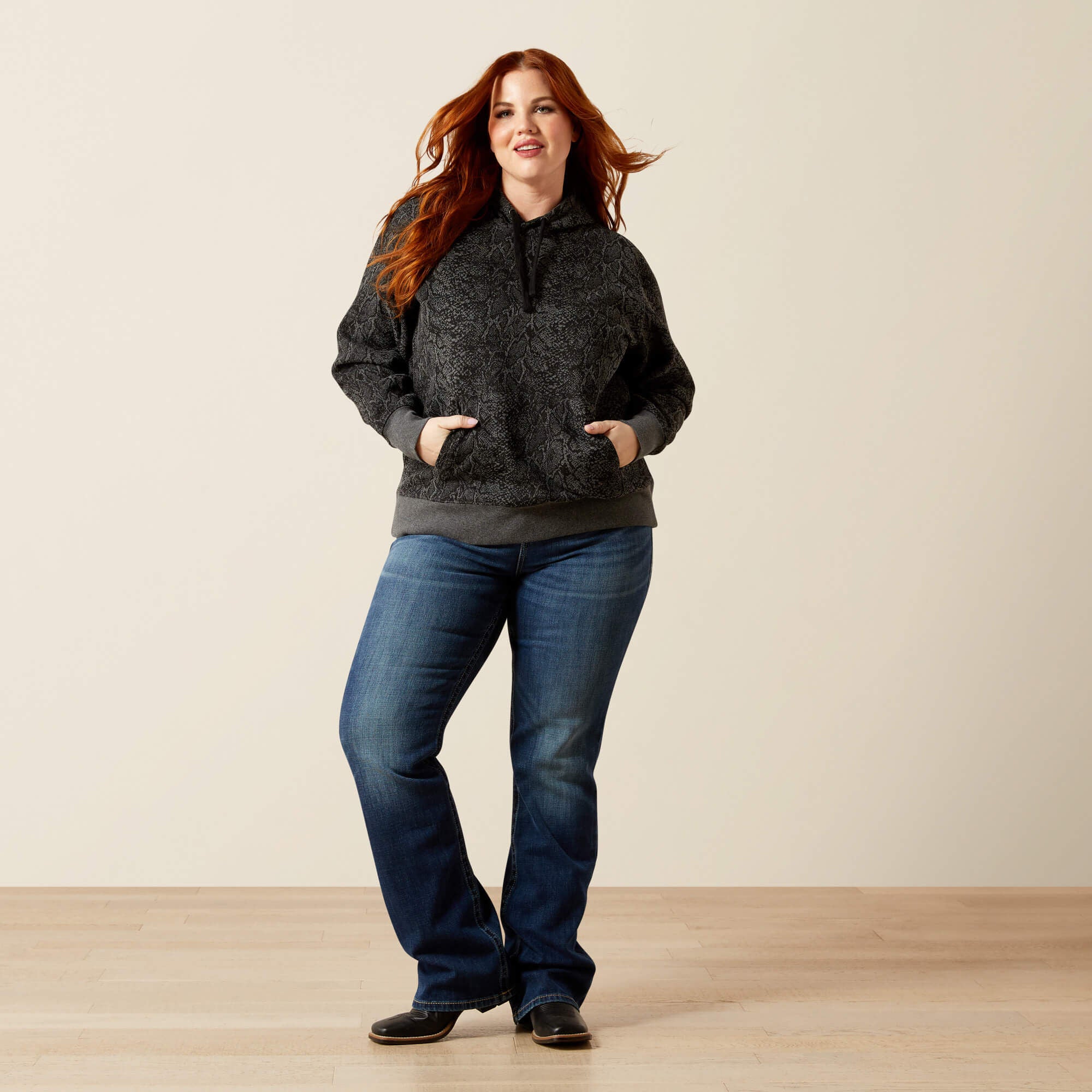Snake Sheen Hoodie Women - TONAL SNAKE