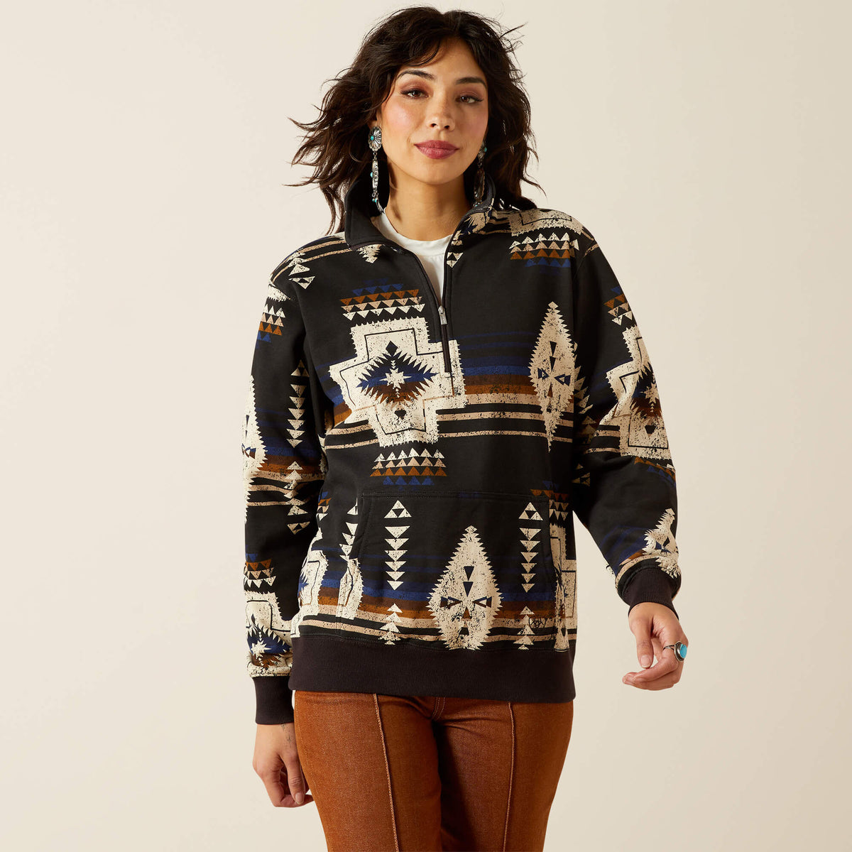 Sienna 1/2 Zip Sweatshirt Women - THORNSTONE PRINT